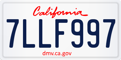 CA license plate 7LLF997