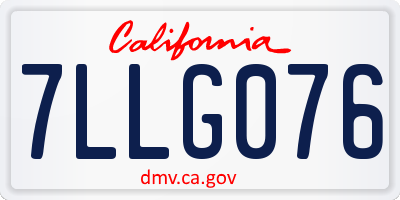 CA license plate 7LLG076