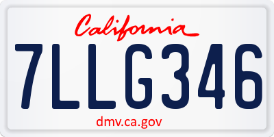 CA license plate 7LLG346