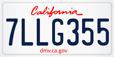 CA license plate 7LLG355