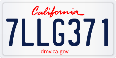 CA license plate 7LLG371