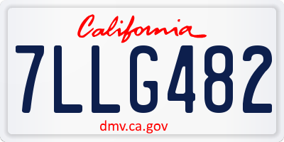 CA license plate 7LLG482