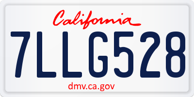 CA license plate 7LLG528