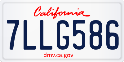 CA license plate 7LLG586