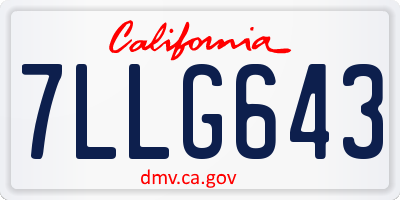 CA license plate 7LLG643