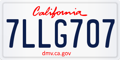 CA license plate 7LLG707