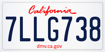 CA license plate 7LLG738