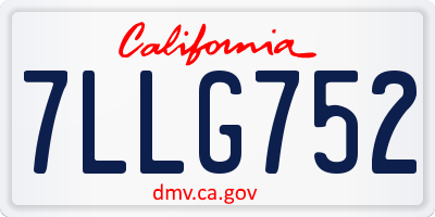 CA license plate 7LLG752