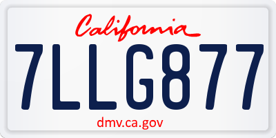 CA license plate 7LLG877
