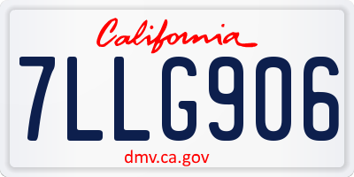 CA license plate 7LLG906