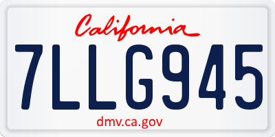 CA license plate 7LLG945
