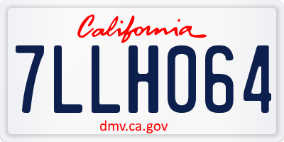 CA license plate 7LLH064