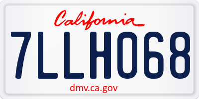 CA license plate 7LLH068