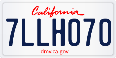 CA license plate 7LLH070
