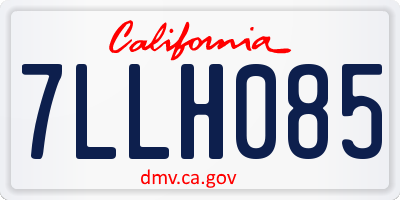 CA license plate 7LLH085