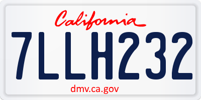 CA license plate 7LLH232