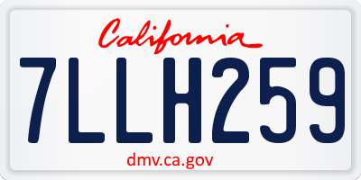 CA license plate 7LLH259