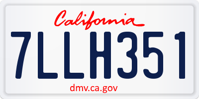 CA license plate 7LLH351