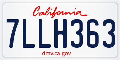 CA license plate 7LLH363