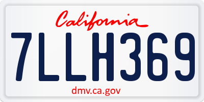 CA license plate 7LLH369
