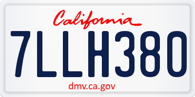 CA license plate 7LLH380