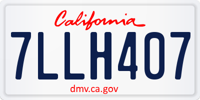 CA license plate 7LLH407