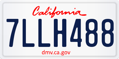CA license plate 7LLH488