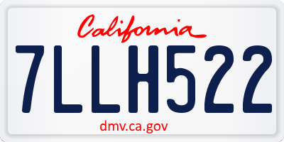 CA license plate 7LLH522