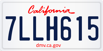 CA license plate 7LLH615