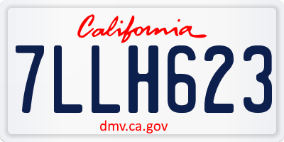 CA license plate 7LLH623