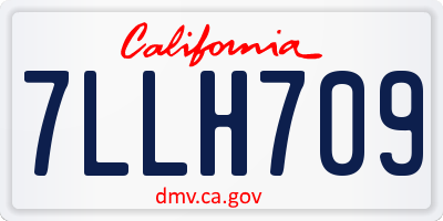 CA license plate 7LLH709