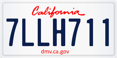 CA license plate 7LLH711