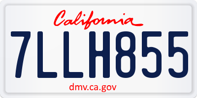 CA license plate 7LLH855