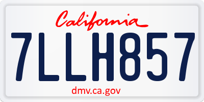 CA license plate 7LLH857