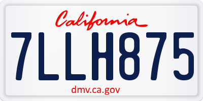 CA license plate 7LLH875