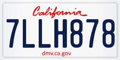 CA license plate 7LLH878