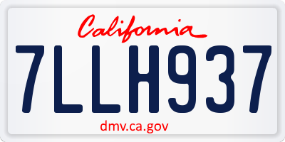 CA license plate 7LLH937