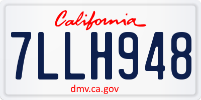 CA license plate 7LLH948