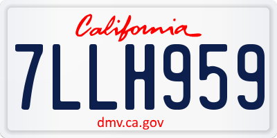 CA license plate 7LLH959