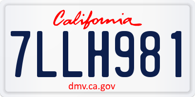 CA license plate 7LLH981