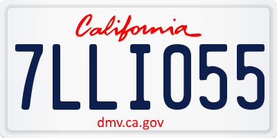 CA license plate 7LLI055