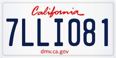 CA license plate 7LLI081