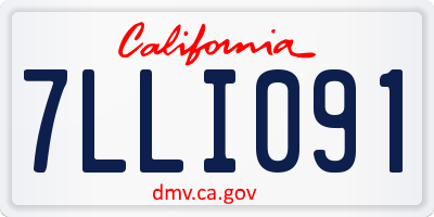 CA license plate 7LLI091