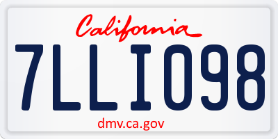 CA license plate 7LLI098