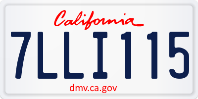 CA license plate 7LLI115