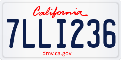 CA license plate 7LLI236