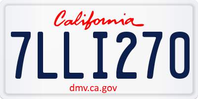 CA license plate 7LLI270