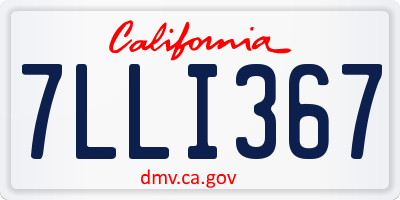 CA license plate 7LLI367