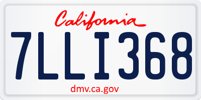 CA license plate 7LLI368