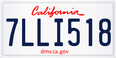 CA license plate 7LLI518